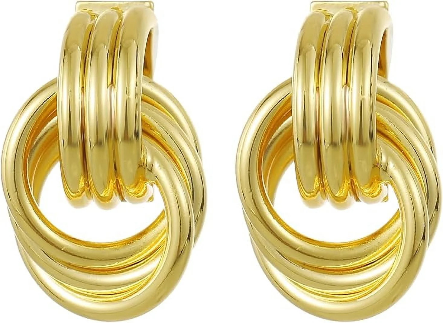 Gold Chunky Knot Earrings,18K Real Gold Plated With 925 Sterling Silver Post,Statement Earrings K... | Walmart (US)