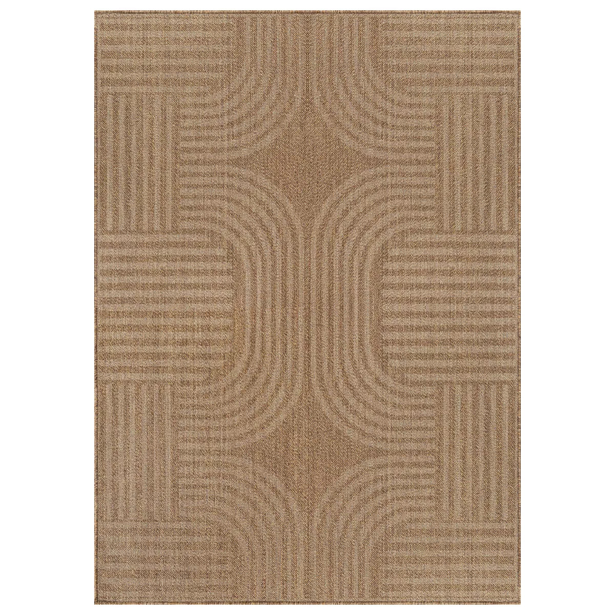 World Rug Gallery Geometric Indoor/Outdoor Flat Woven Area Rug - Natural Jute-Style, Easy-Care Pa... | Target