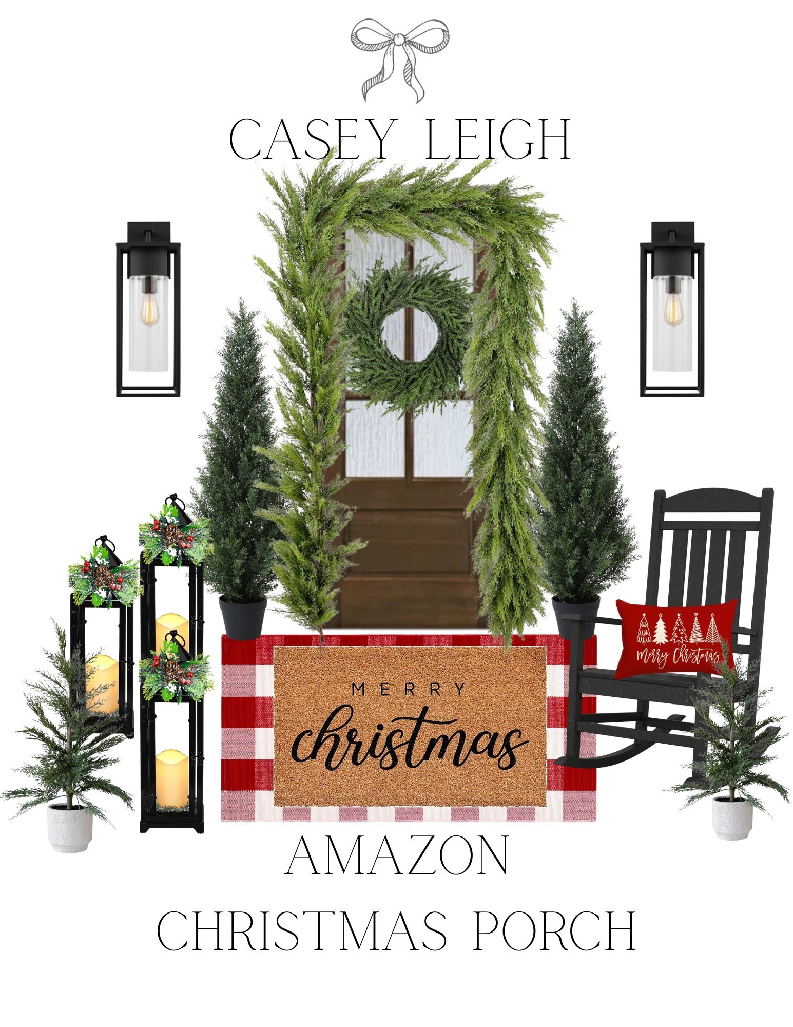 Decking the porch in holiday cheer! Cozy lights, festive greens, and all the Amazon finds to make your front door merry & bright! #AmazonHome #ChristmasDecor #LTKHolidayHome
