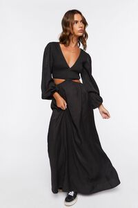 Balloon-Sleeve Cutout Maxi Dress | Forever 21 | Forever 21 (US)