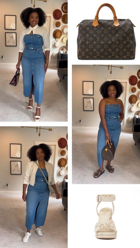 I saw this denim dress in Anthropologie and knew I had to have it. 3 outfits but so many more to put together. 
Size: Medium (has some really great stretch) 


#LTKStyleTip #LTKShoeCrush #LTKMidsize