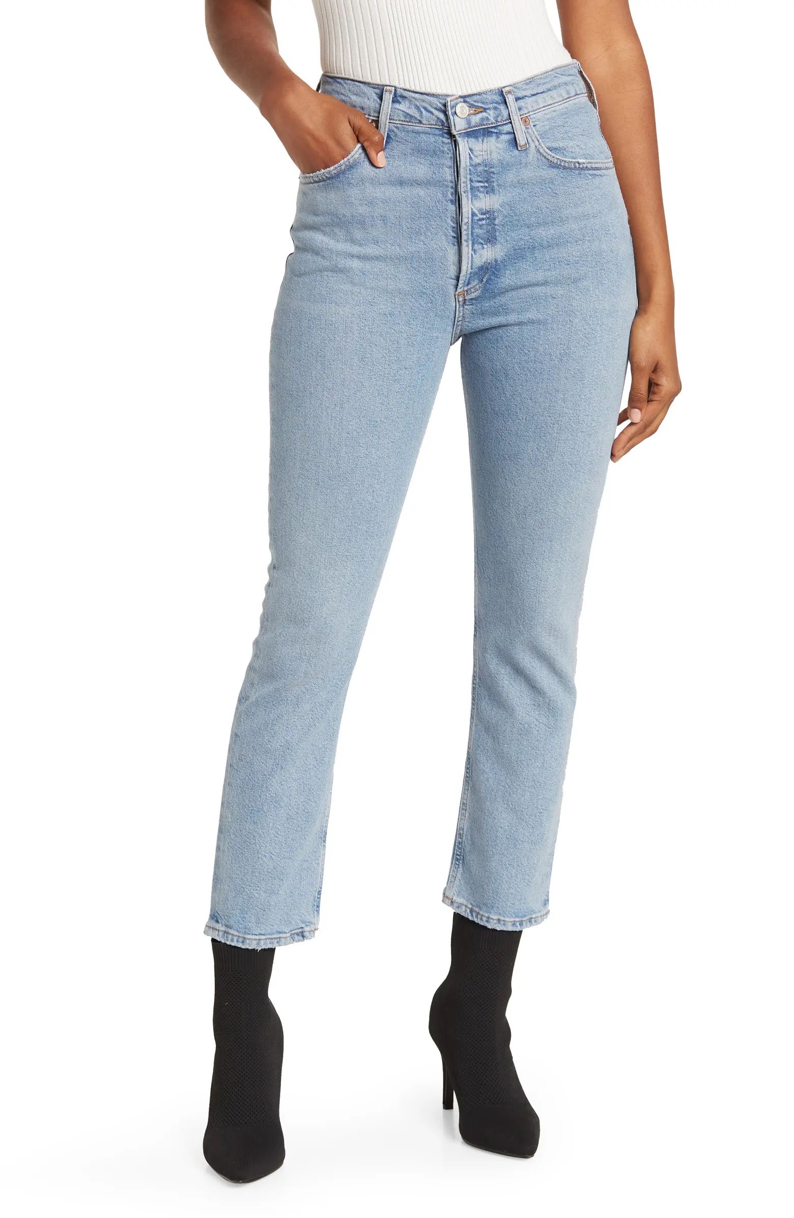 Riley High Waist Crop Straight Leg Jeans | Nordstrom