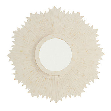 SK Wood Sunburst Mirror with Whitewash Finish & Handcrafted Hardwood Rays | Ballard Designs, Inc.