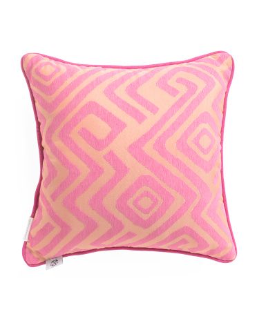 22x22 Outdoor Eros Geometric Jacquard Pillow | TJ Maxx