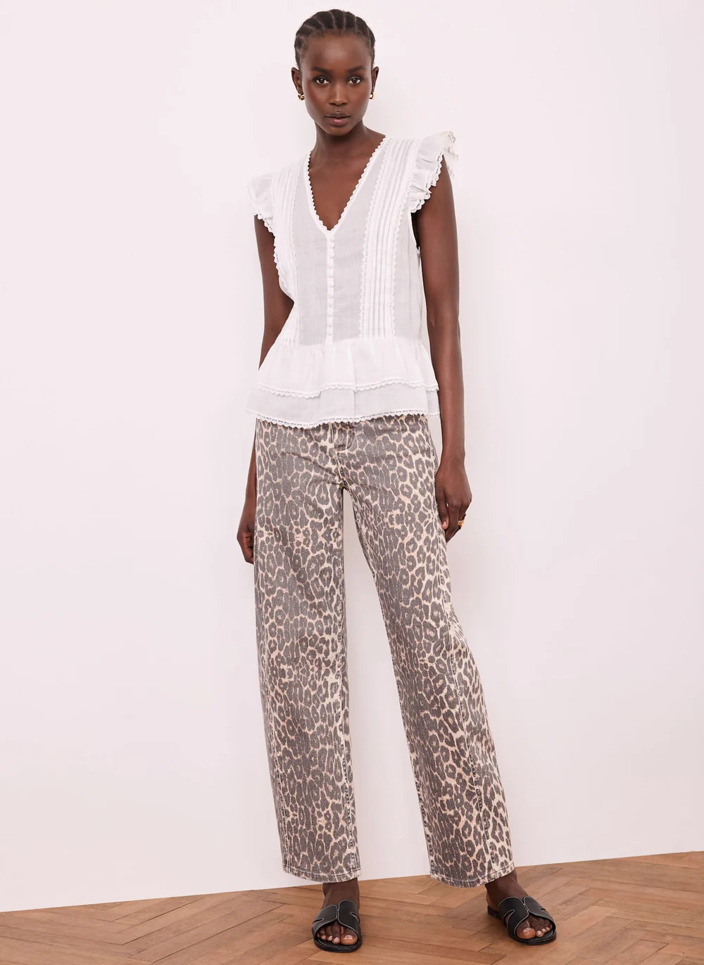 Leopard Print Barrel Leg Jeans | Mint Velvet - US