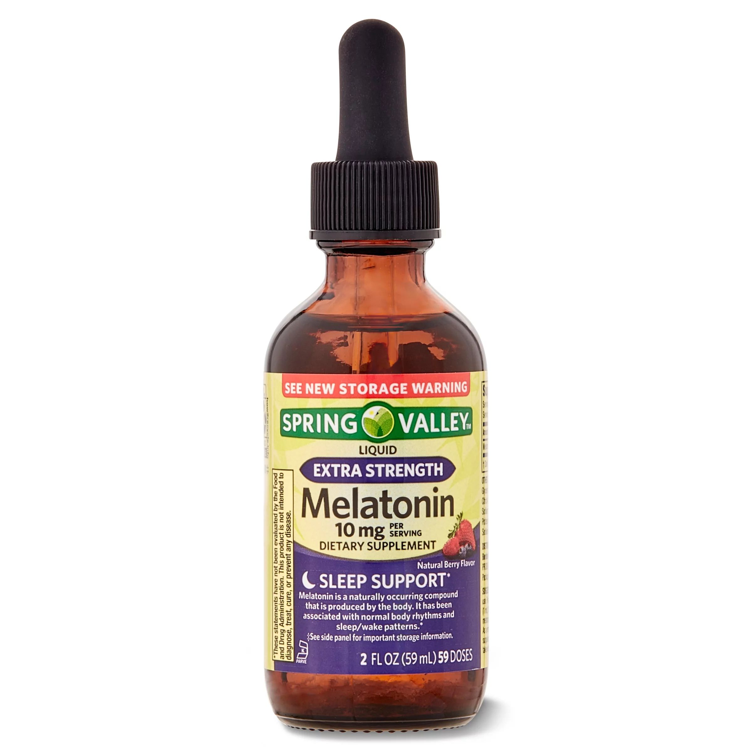 Spring Valley Liquid Melatonin Dietary Supplement, 10 mg, 2 fl oz - Walmart.com | Walmart (US)