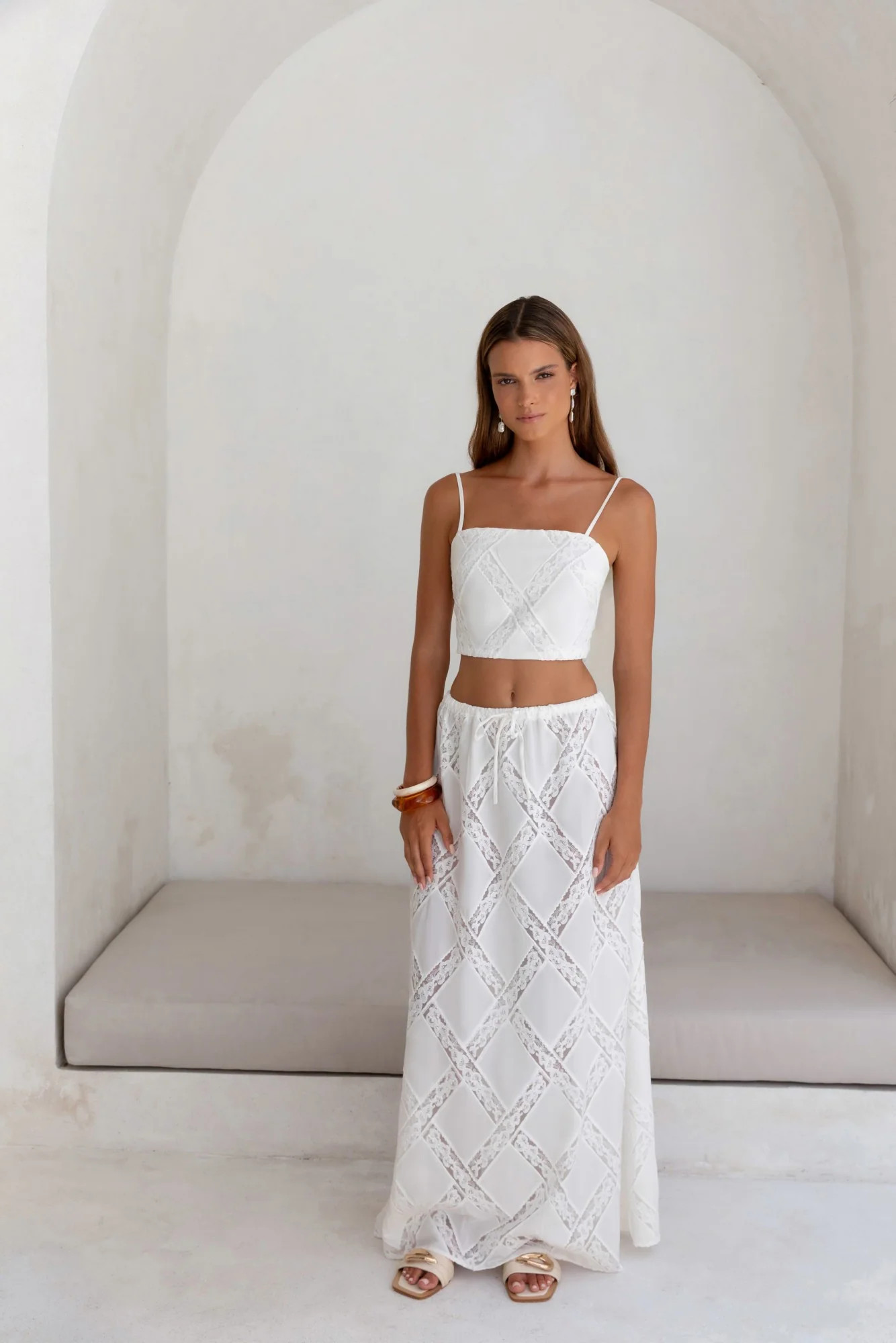 Ocean Air Oasis Crop Top White | Fortunate One