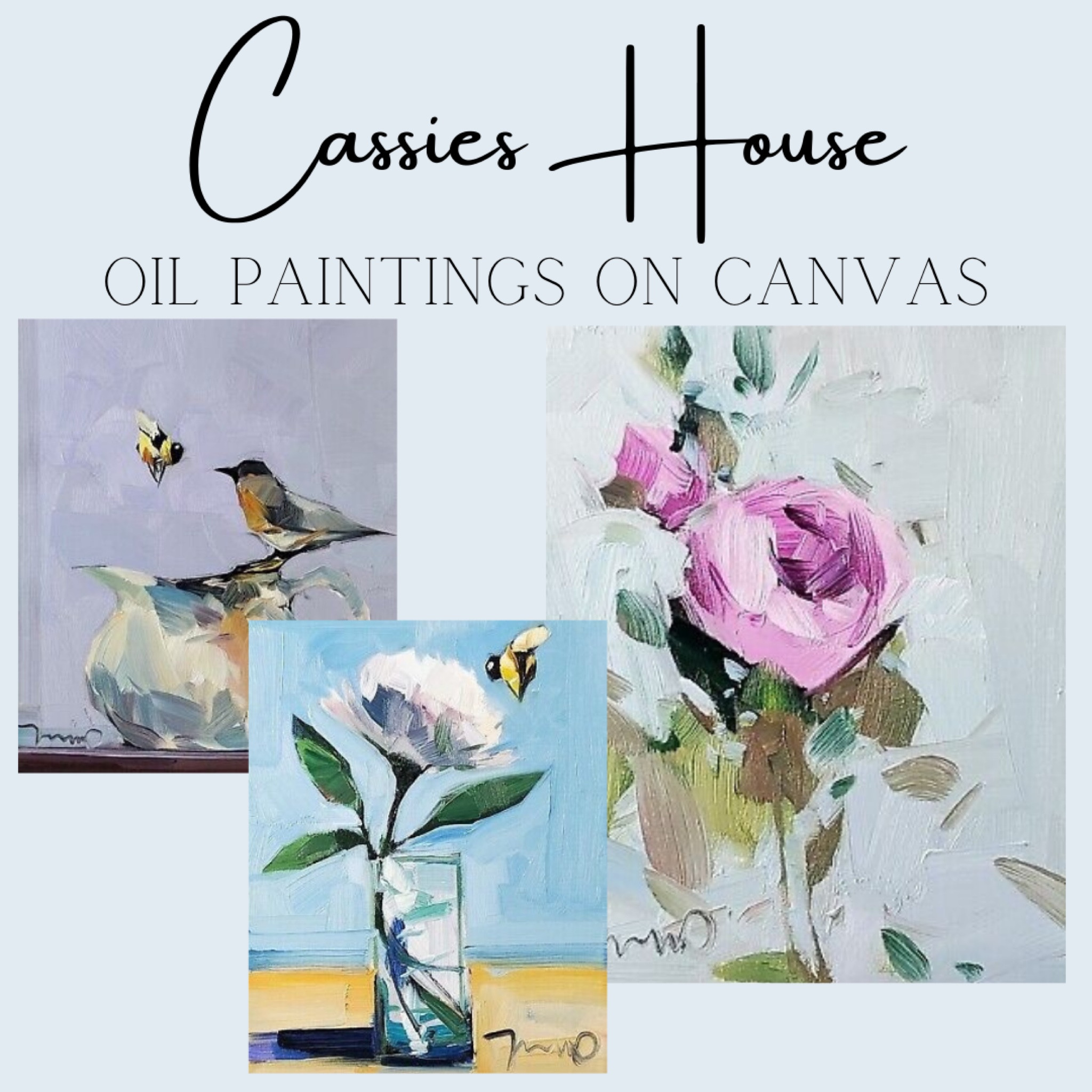 Oil paintings on canvas. Floral and birds. 

#LTKhome