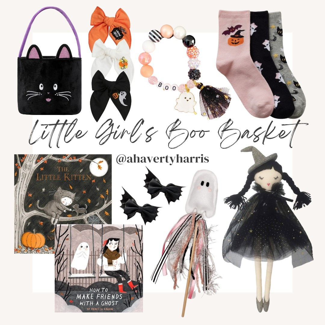 Little Girl's Halloween Boo Basket inspo! I love to put together Halloween treat bags for my girls and give them Halloween books,  hair accessories,  and more on October 1st so they can enjoy spooky season all month!  Amazon Halloween, boo basket #LTKHalloween

#LTKKids #LTKBaby