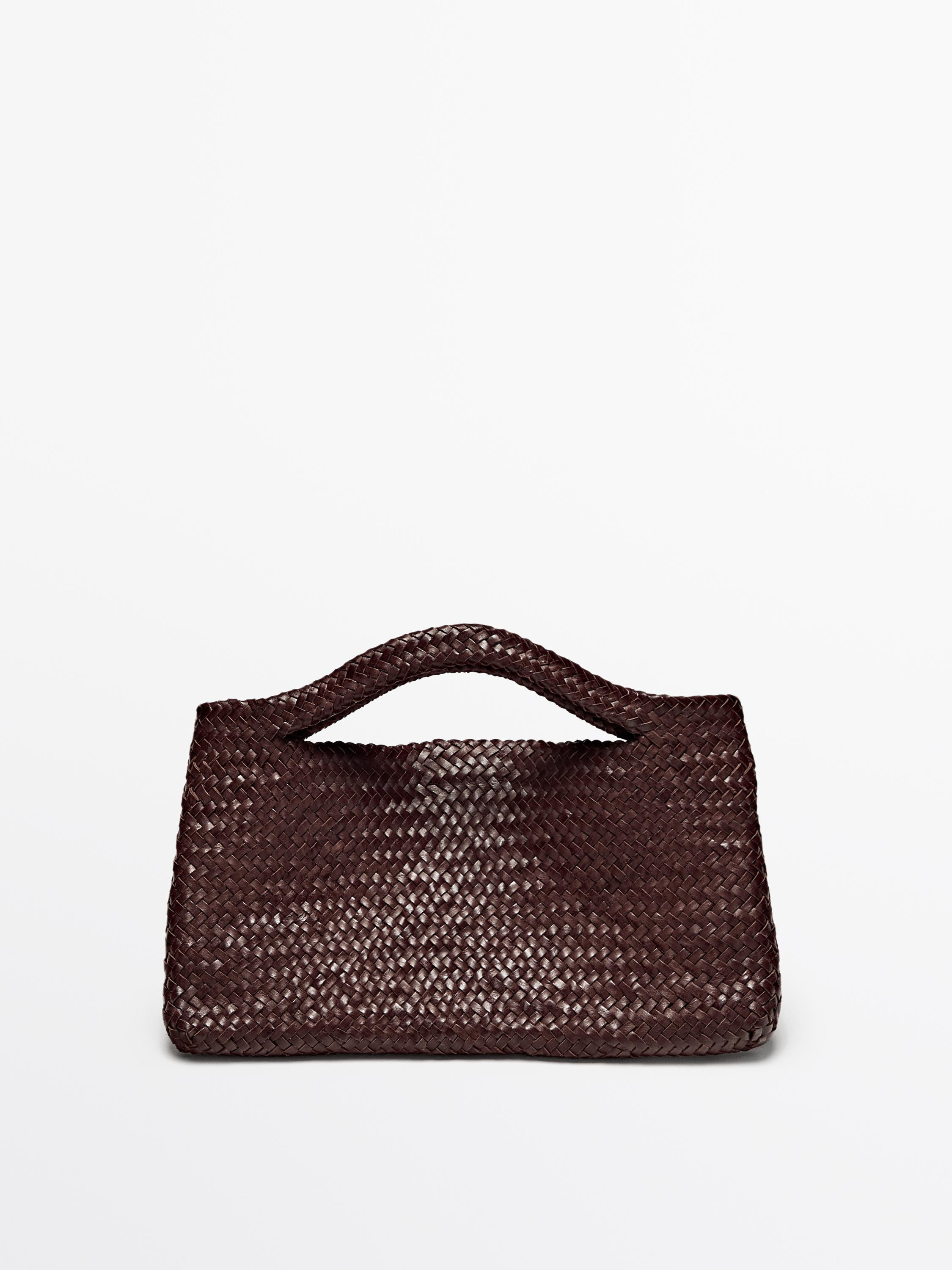 Mittelgroße Tasche aus geflochtenem Nappaleder | Massimo Dutti DE