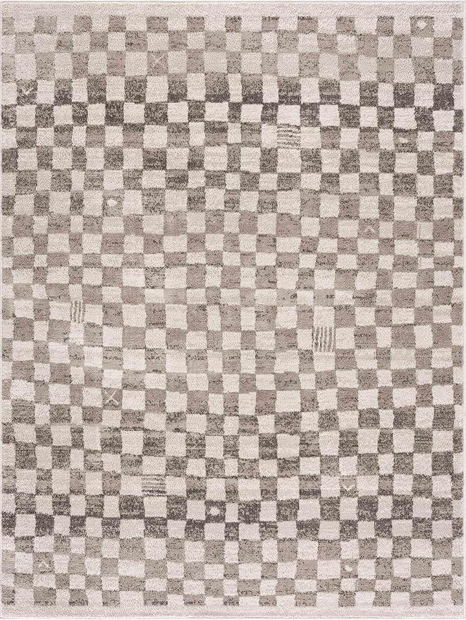 BoutiqueRugs Benjy Modern Checkered Area Rug - Contemporary Geometric Carpet for Living Room, Bed... | Amazon (US)