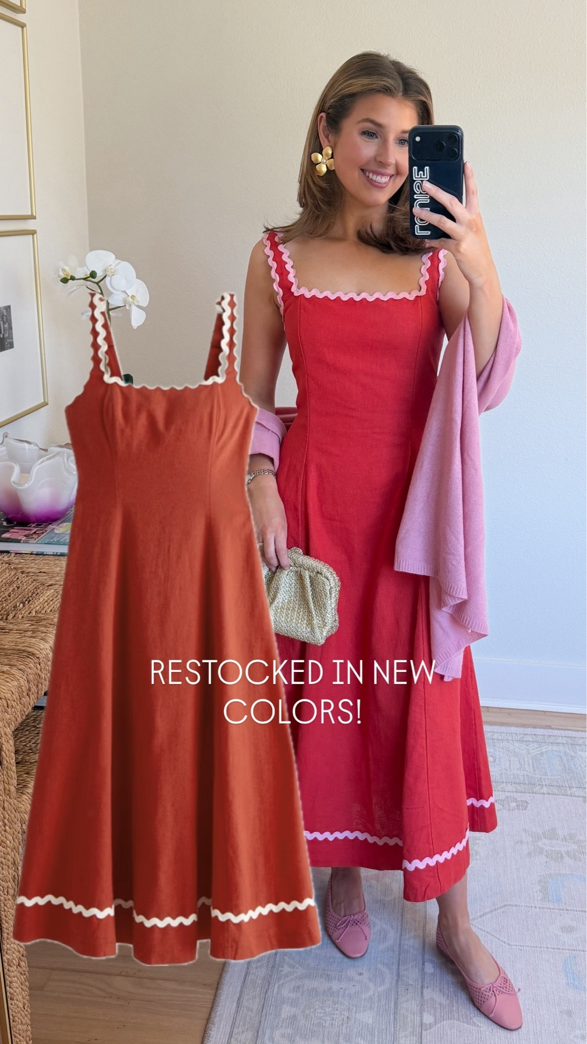 Rickrack midi dress restocked! Wearing a S/reg