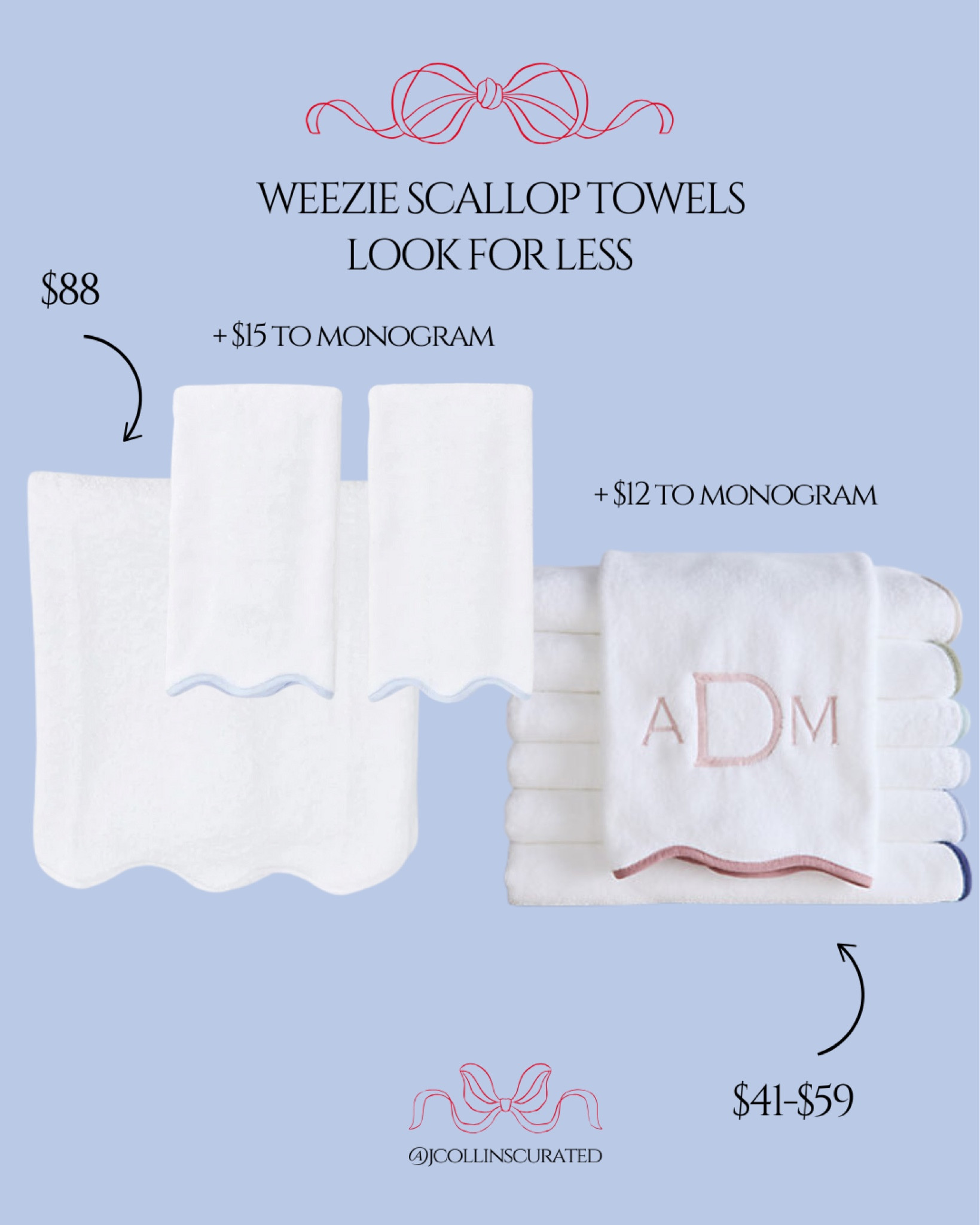 Weezie towels look for less, scalloped edges, Ballard home, home finds, classic home, wedding registry, newlyweds, gift registry, new home, guest bathroom, hostess gift 

#LTKfindsunder50 #LTKsalealert #LTKhome