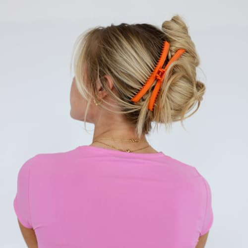 KAXI The ORIGINAL Hold Everything Hair Claw - Perfect for Thick & Thin Hair Straight, Wavy & Curly, Strong Clip With 52 teeth & Many Colors to Choose (Neon Orange) | Amazon (US)