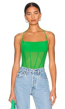 Marilyn Bodysuit in Green Apple | Revolve Clothing (Global)