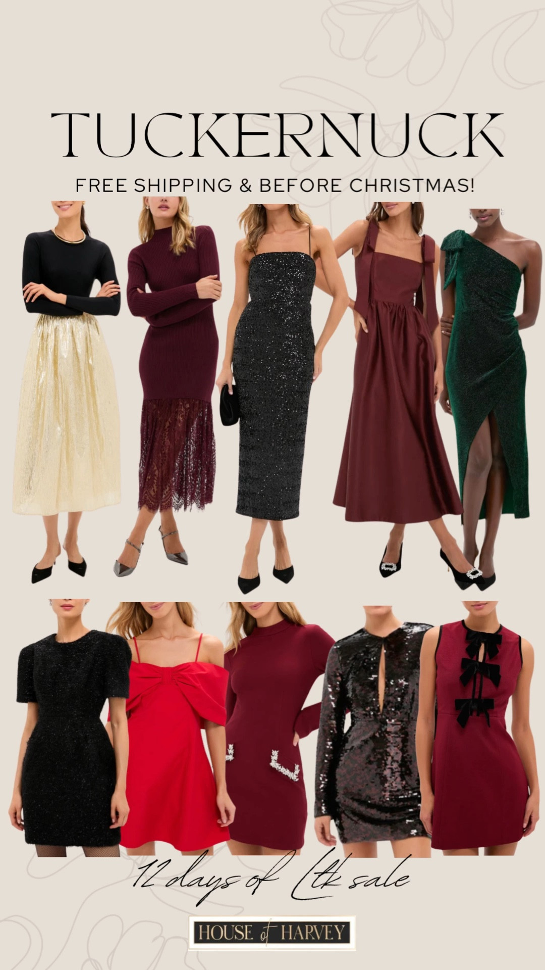 Tuckernuck LTK 12 days of Christmas sale! I found some amazing holiday dresses that are perfect for any party or event you may have coming up! Order soon to get it on time before Christmas! All linked ⬆️

#ltkcreator #ltkfinds #ltkwatchnow #ltkstyletip #tuckernuck #ltksale #12daysltksale #salealert #holiday #holidaydress #partydress

#LTKSeasonal #LTKSaleAlert #LTKHoliday