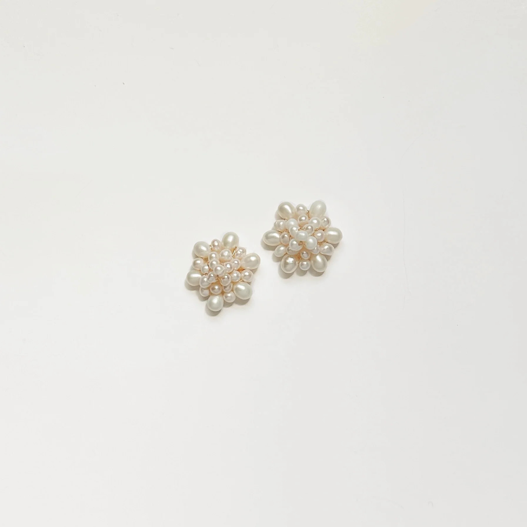 Cluster Pearl Studs - Available as Clip On | Vivian Drew