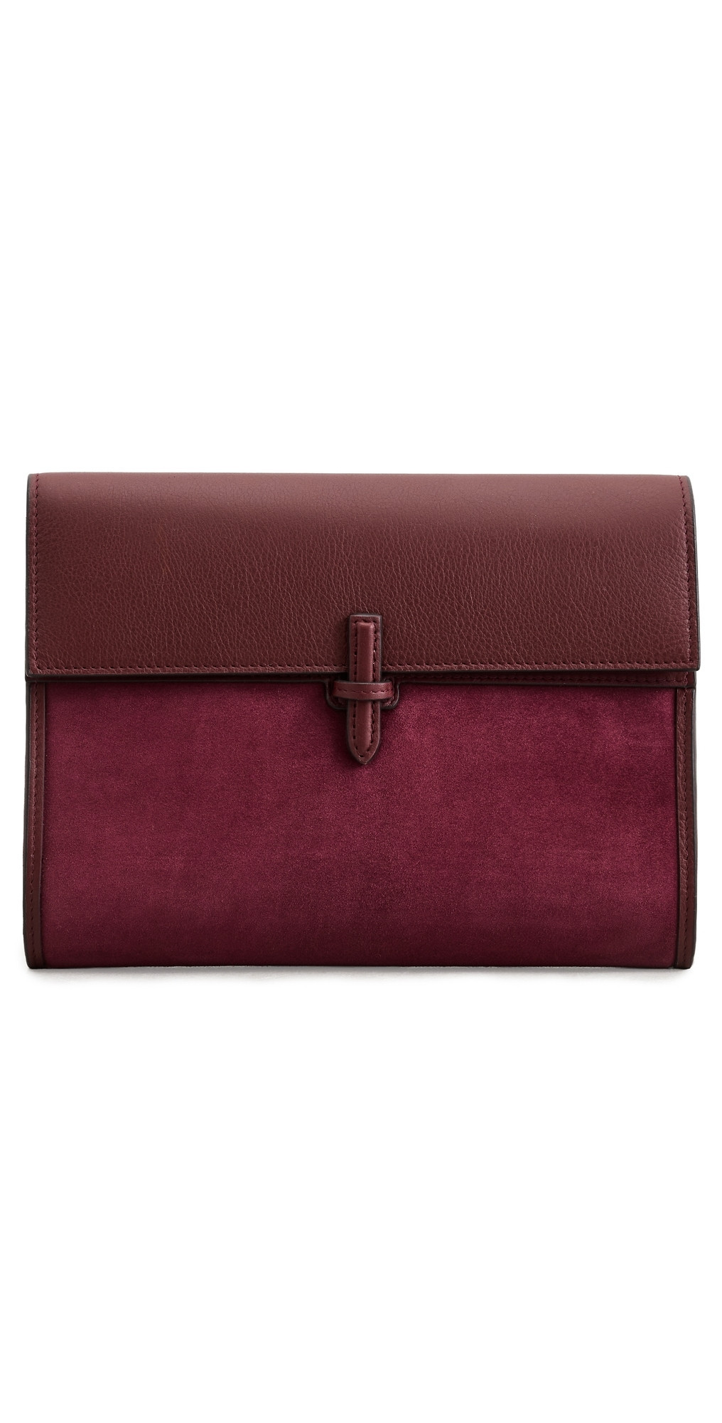 Hunting Season Large Soft Clutch in Suede Burgundy One Size | Shopbop