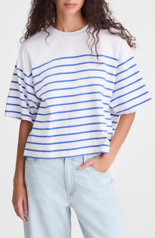 Madewell The Boxy Crop Jersey T-Shirt in Retro Blue at Nordstrom, Size X-Small | Nordstrom