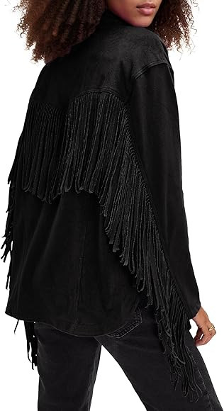 Locachy Women's Faux Suede Fringe Jacket Vintage Western Cowgirl Tassel Jackets Country Concert O... | Amazon (US)