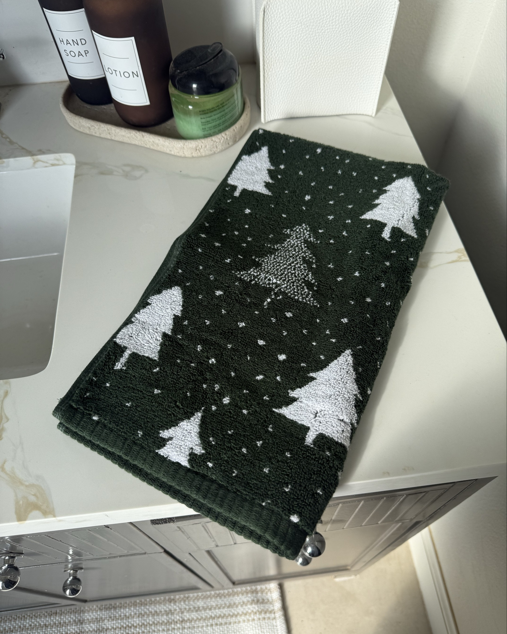 The perfect way to add a festive touch to your bathrooms! They come in a couple
Options and are under $10 for two! 

They also come in bath towel size!! 

#LTKFindsUnder50 #LTKHoliday #LTKSeasonal
