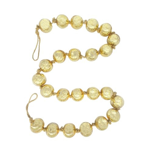 Creative Co-Op Glass Ball Ornament Garland on Jute String, Gold | Amazon (US)