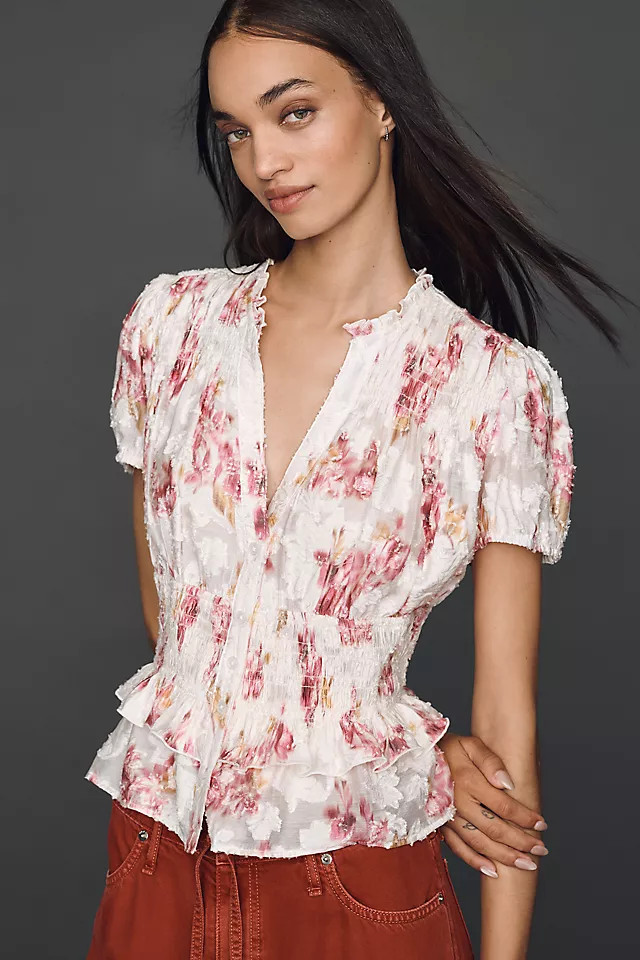 Smocked Ruffle Blouse | Anthropologie (US)