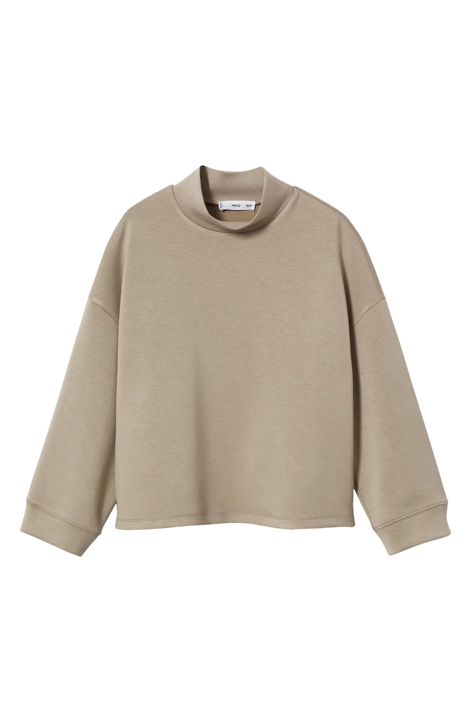 MANGO Oversize Mock Neck Sweatshirt | Nordstrom | Nordstrom