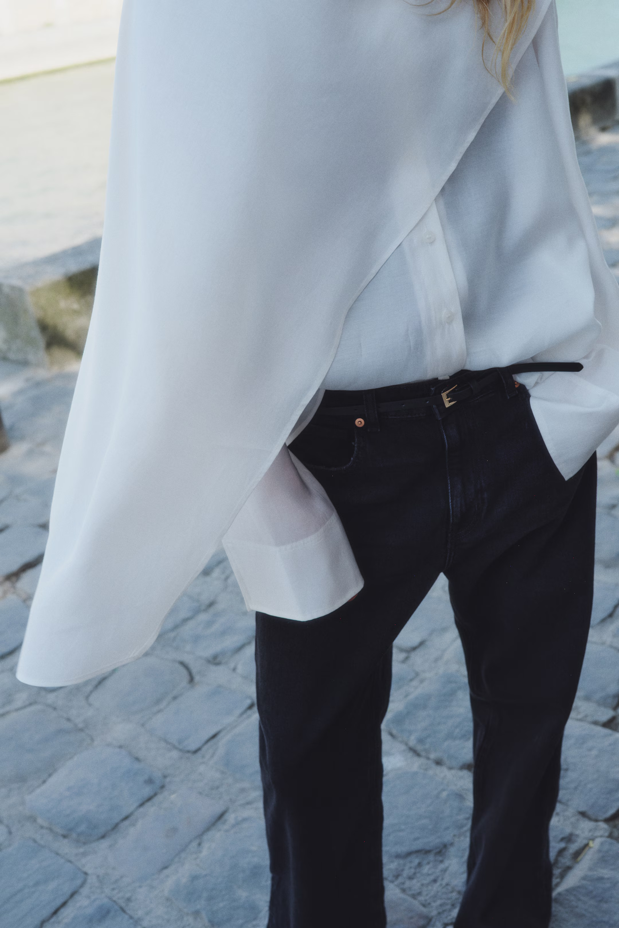 Cape blouse - White - Ladies | H&M GB | H&M (UK, MY, IN, SG, PH, TW, HK)