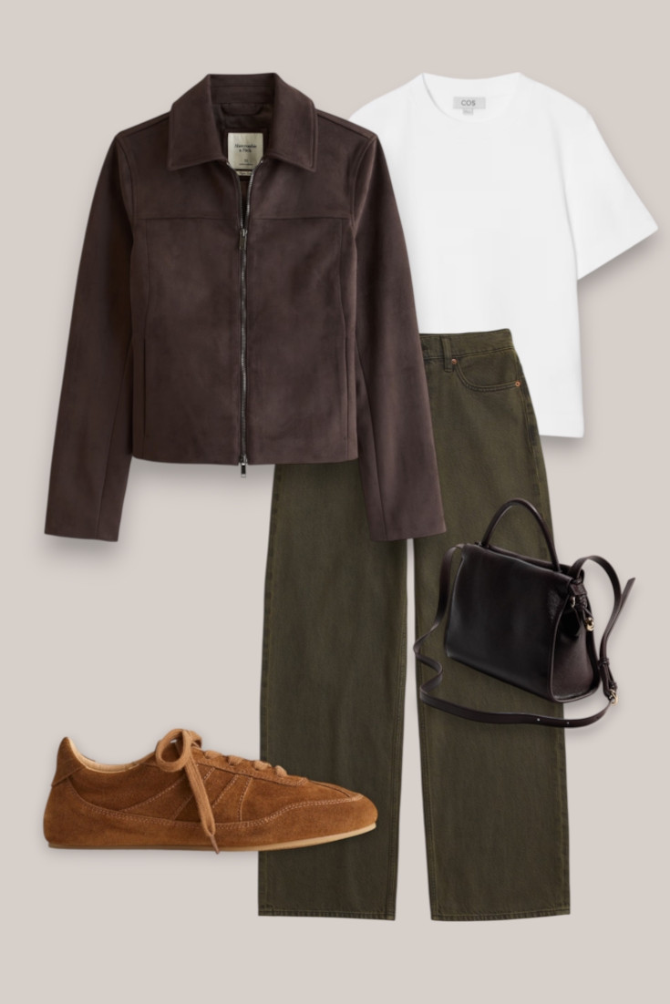 The fall color combination I can’t get enough of 🤎 Brown suede, olive denim and warm suede sneakers make such an easy everyday outfit. Everything linked below. 

 #LTKautumn #LTKjeans #LTKstyletip