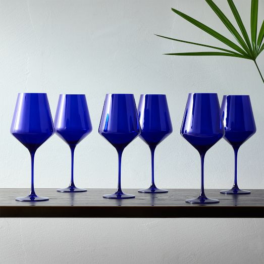 Estelle Colored Glass Stemmed Wine Glass (Set of 6) | West Elm (US)