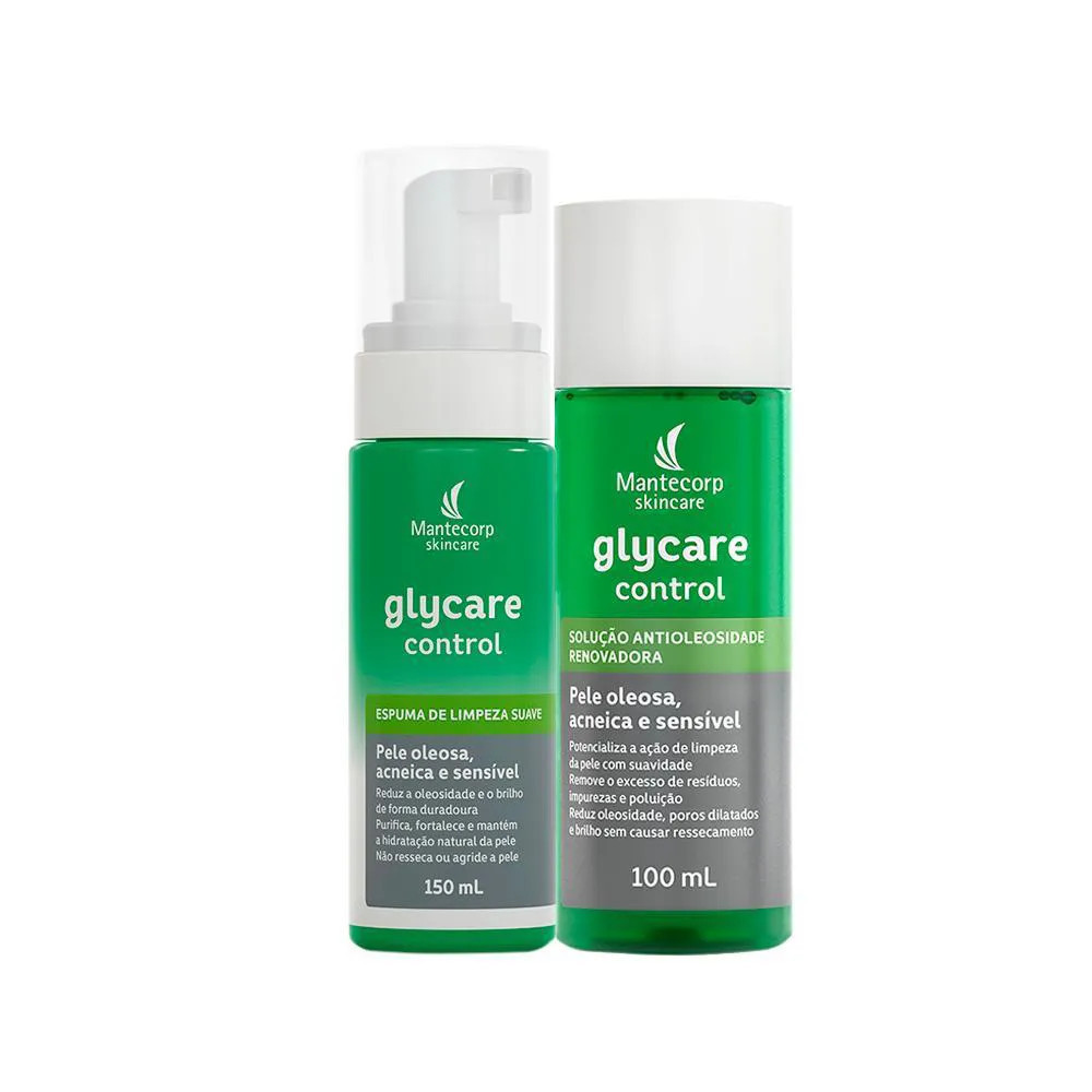 Kit Facial Mantecorp Glycare - Espuma De Limpeza E Solução Antioleosidade 100Ml | DrogaRaia (BR)