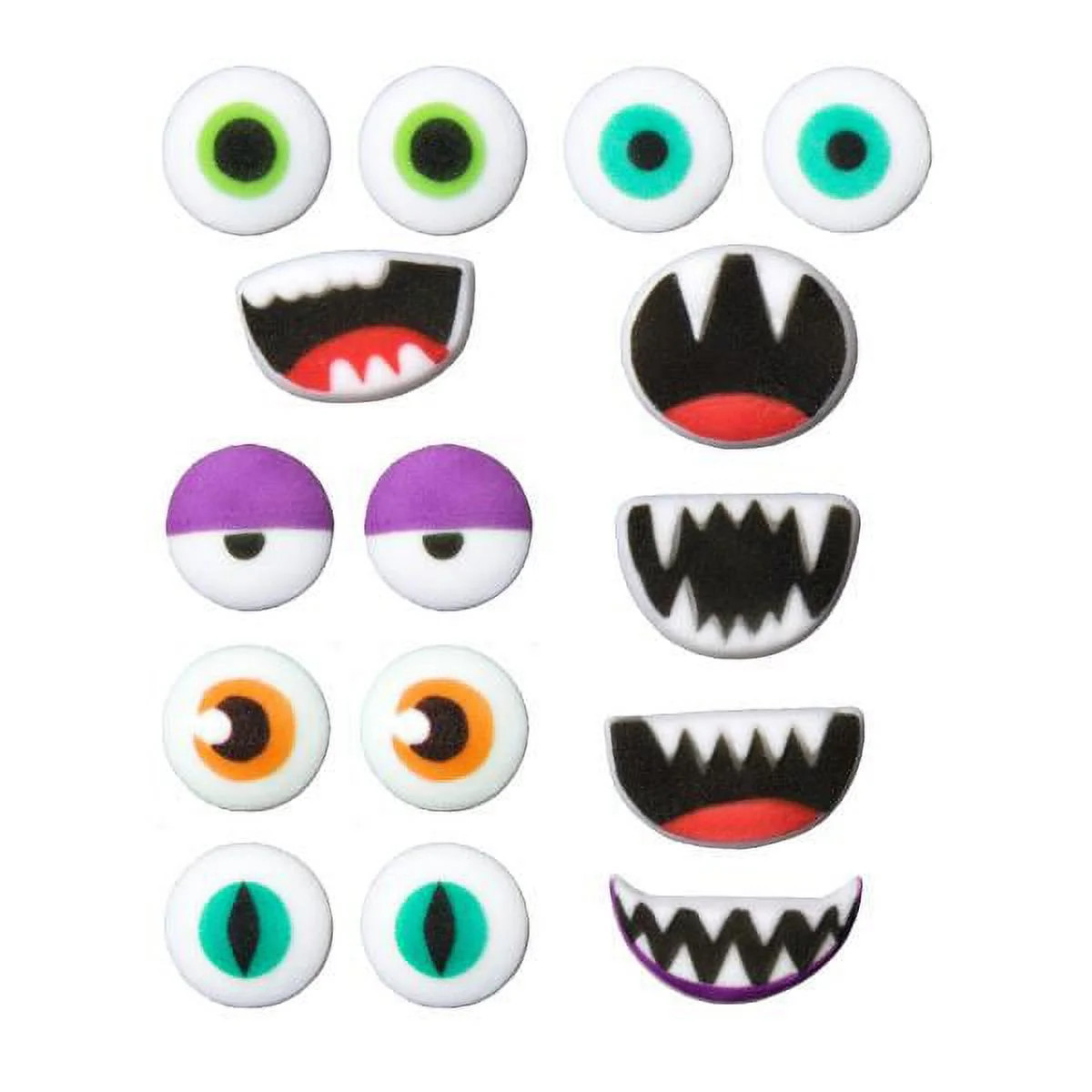 Monster Face Assortment Dec-Ons Decorations - 12 pieces | Walmart (US)