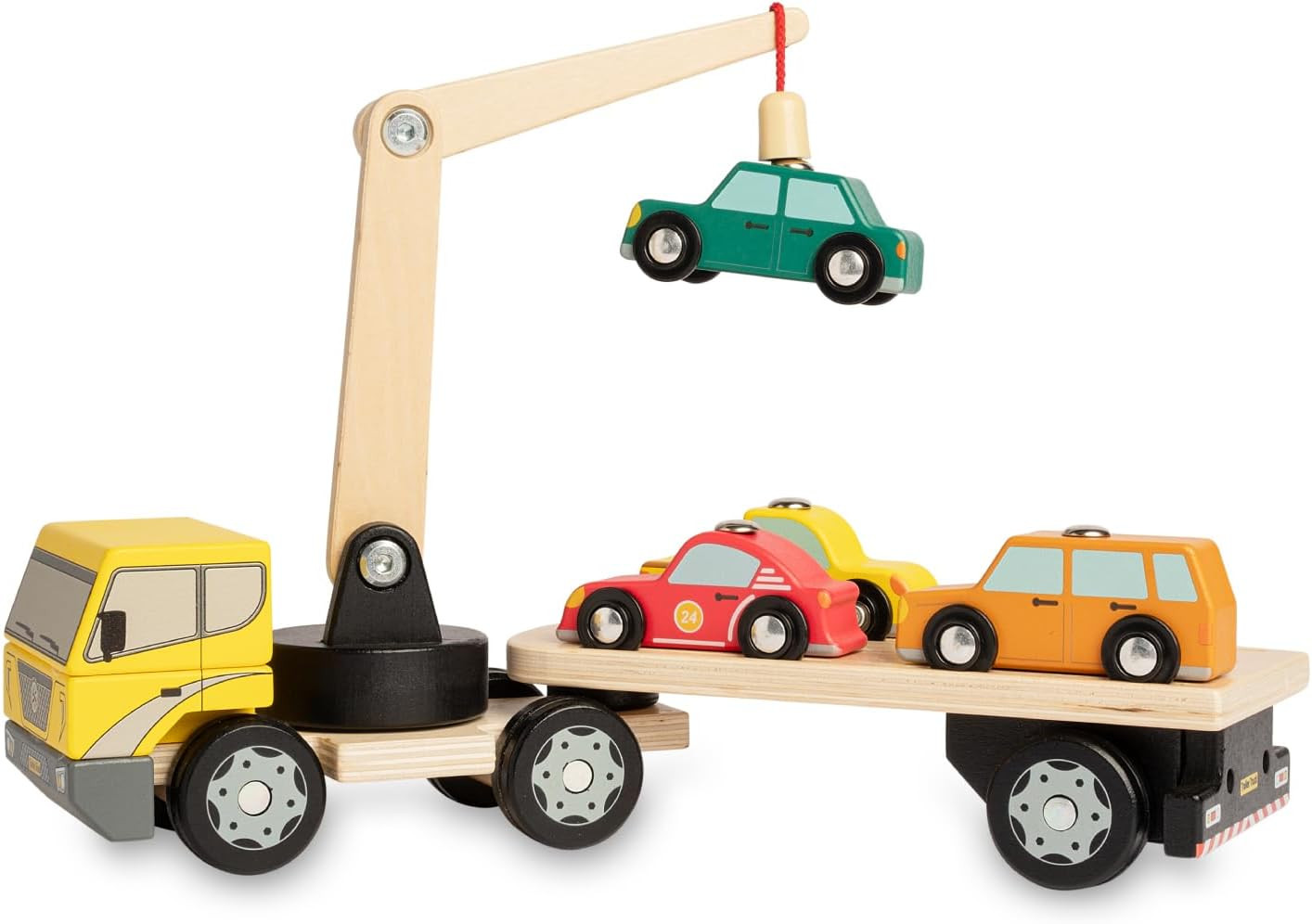 Nene Toys Magnetic Car Loader with 4 Cars and 1 Semi-Trailer Wooden Truck for Kids 2+ Year Old - ... | Amazon (US)