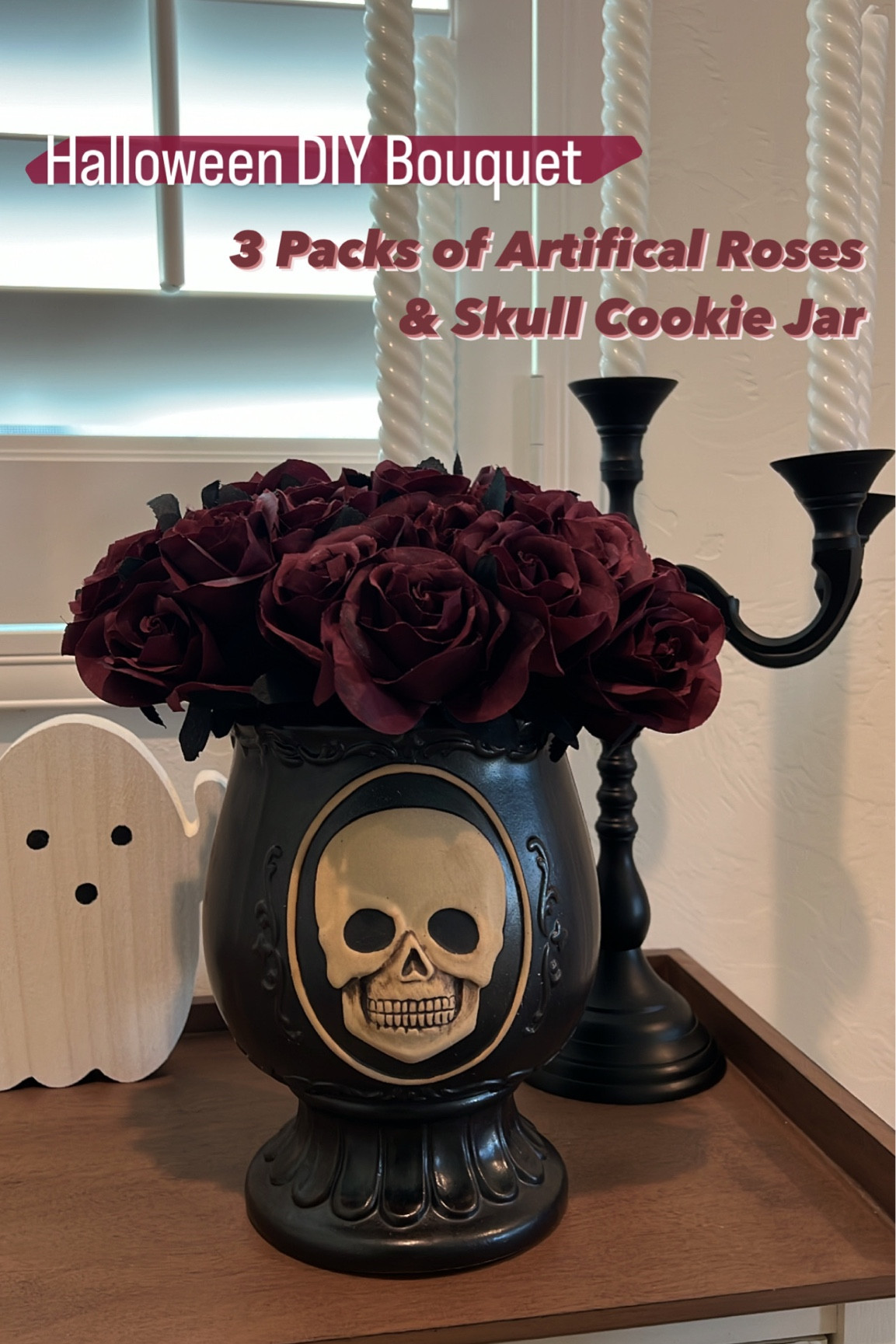 Halloween DIY / Skull Cookie Jar & Artificial Roses / Halloween decor  

#LTKSeasonal #LTKHalloween #LTKunder100