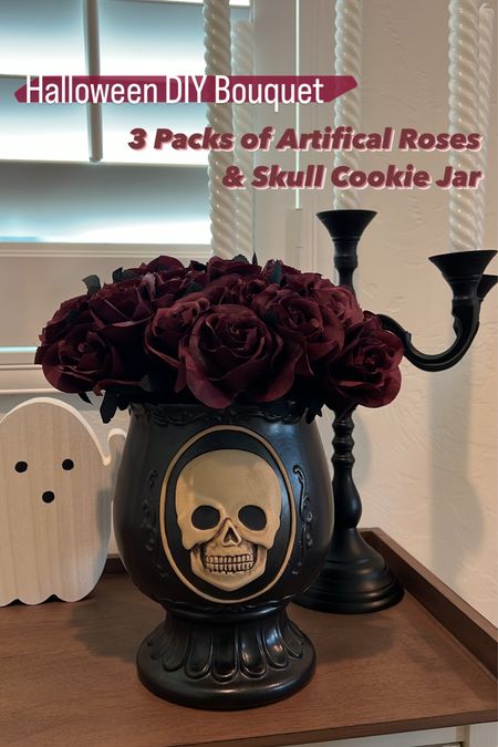 Halloween DIY / Skull Cookie Jar & Artificial Roses / Halloween decor  

#LTKSeasonal #LTKHalloween #LTKunder100