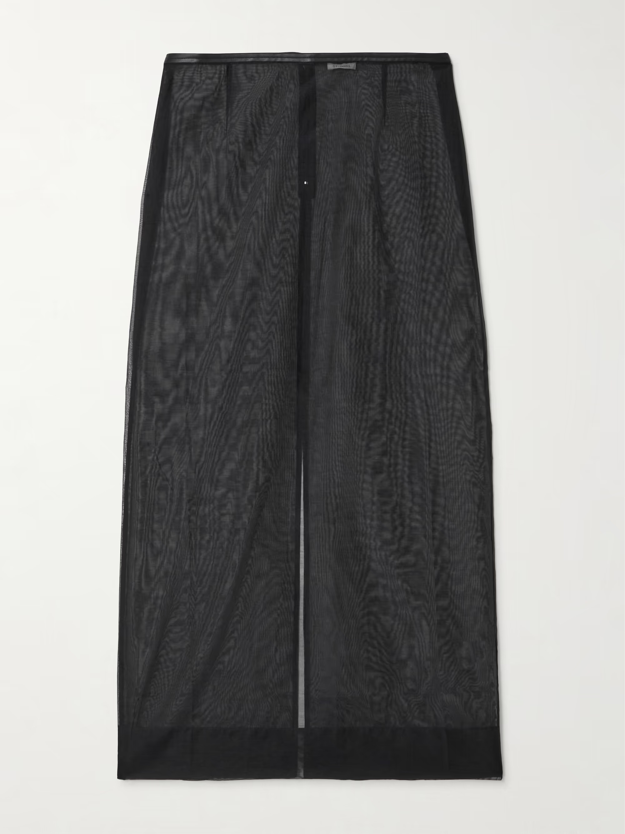 Leather-trimmed organic cotton-blend tulle maxi skirt | NET-A-PORTER (US)
