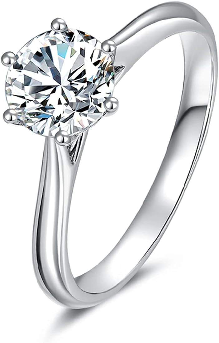 Yeedamy Moissanite Engagement Ring for Women Gold Plated Sterling Silver Promise Wedding Rings fo... | Amazon (US)