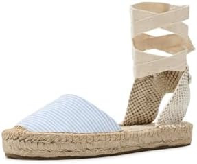 Soludos Women's Seersucker Lauren Lace-Up Espadrille | Amazon (US)