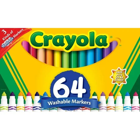 Crayola Washable Broad Line Markers with Gel FX Markers, 64 Count | Walmart (US)