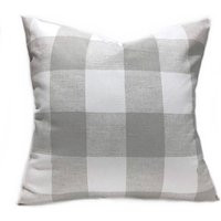 Plaid/Buffalo Check Large French Grey and White Home Decor Throw Pillow Cover, Anderson Check Lumbar, Euro Pillow Case | Etsy (US)
