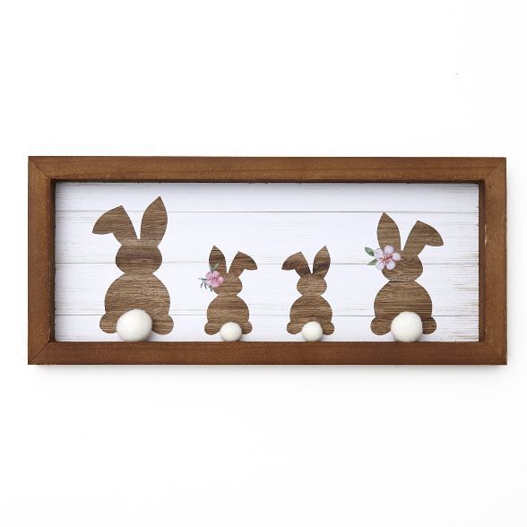 Lakeside Cottontail Bunny Family Framed Wall Plaque - Indoor Easter Home Accent | Target