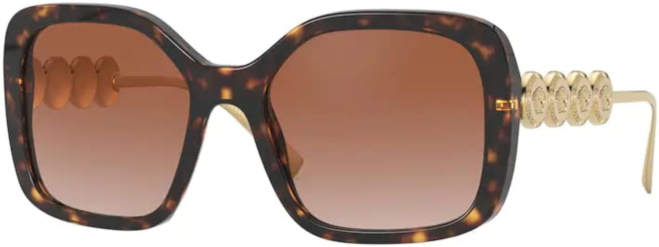 VE4375 108/13 53MM Havana / Brown Gradient Dark Brown Irregular Sunglasses for Women + BUNDLE With D | Amazon (US)