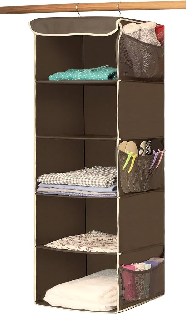 SimpleHouseware 5 Shelves Hanging Closet Organizer, Brown | Amazon (CA)