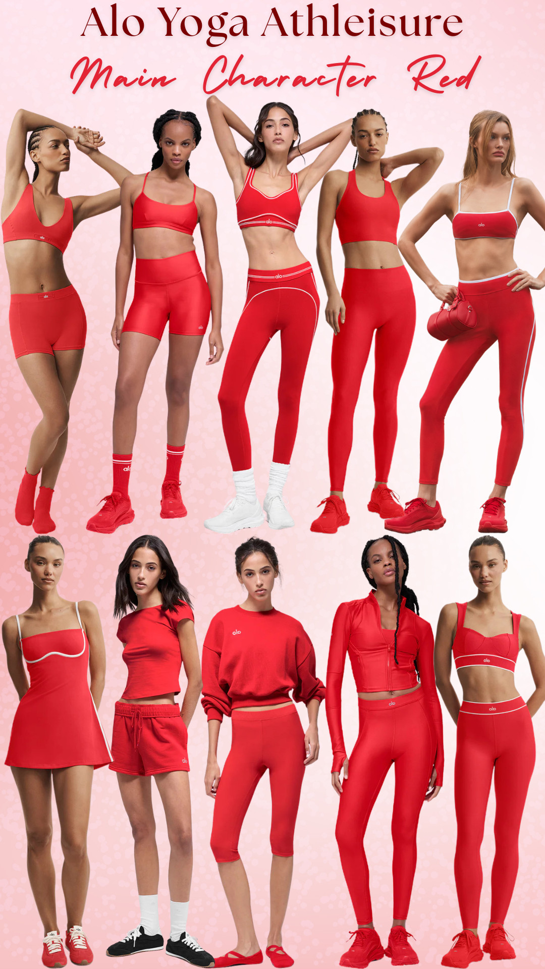 @Alo Yoga Athleisure | Main Character Energy in Bright Red 🍒 

Alo Yoga in main character red is the kind of activewear that does the most — in the best way. 

If your workout outfits have been feeling boring, this is the color edit that instantly makes everything feel more confident, styled, and expensive-looking. 

These are the red Alo pieces I’d shop first if you want gym outfits that don’t look basic, matching sets that feel intentional, and athleisure you can wear way beyond the workout.

I did the digging through Alo’s red pieces so you don’t have to — sports bras, leggings, biker shorts, tennis dress, sweat set, zip jacket, matching workout sets, and everyday athleisure pieces that give that bold, put-together, main character energy.

Perfect for: pilates outfits, hot girl walks, gym outfits, yoga, barre, tennis, airport outfits, errands, matching sets, casual weekend outfits, coffee runs, vacation athleisure, and workout outfits that still look cute after class.

Why this edit works:
- Bold red makes every outfit feel more intentional
- Matching sets are easier to wear and style
- Alo pieces give that elevated athletic look
- Perfect if you want activewear that feels confident, not plain
- Easy to mix with white sneakers, crew socks, zip hoodies, totes, and everyday basics

This is for the girl who wants her workout outfit to look like an actual outfit — not just leggings and a random sports bra.

If you’ve been wanting Alo pieces that feel bold, flattering, and instantly styled, this red edit is the one I’d check first.

↓ Everything is linked!

#LTKActive #LTKSaleAlert #LTKTravel