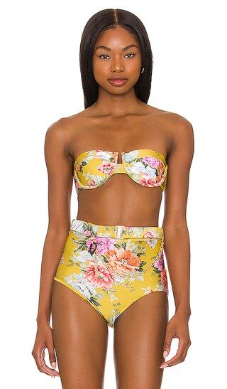 Balconette Bikini Top in Mustard Rose | Revolve Clothing (Global)