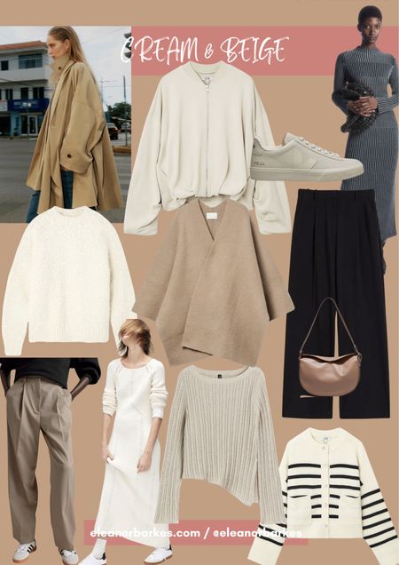 Cream and Beige Winter Outfits: 
trench coat, bomber jacket, knitted dress, cape, cardigan, wide trousers, knitted dress, jumper dress, sweater dresss

#LTKstyletip #LTKeurope #LTKover40