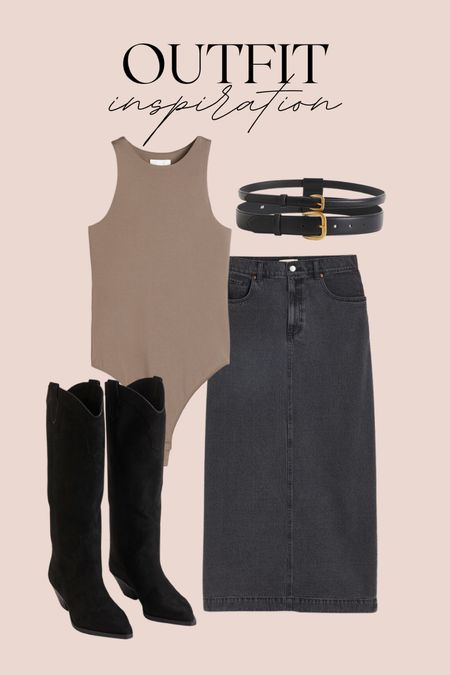 Summer Outfit Inspo ✨
bodysuit, midi skirt, summer outfits, black boots, belt, casual outfits, date night outfit

#LTKstyletip #LTKunder50