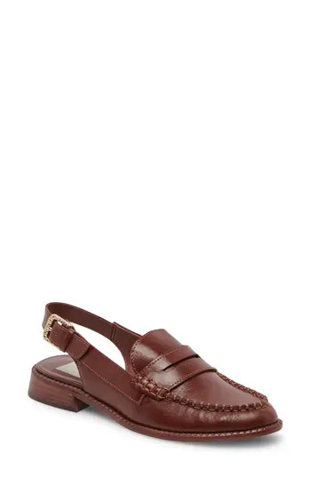 Dolce Vita Hardi Slingback Penny Loafer in Brown Crinkle Patent at Nordstrom Rack, Size 8 | Nordstrom Rack