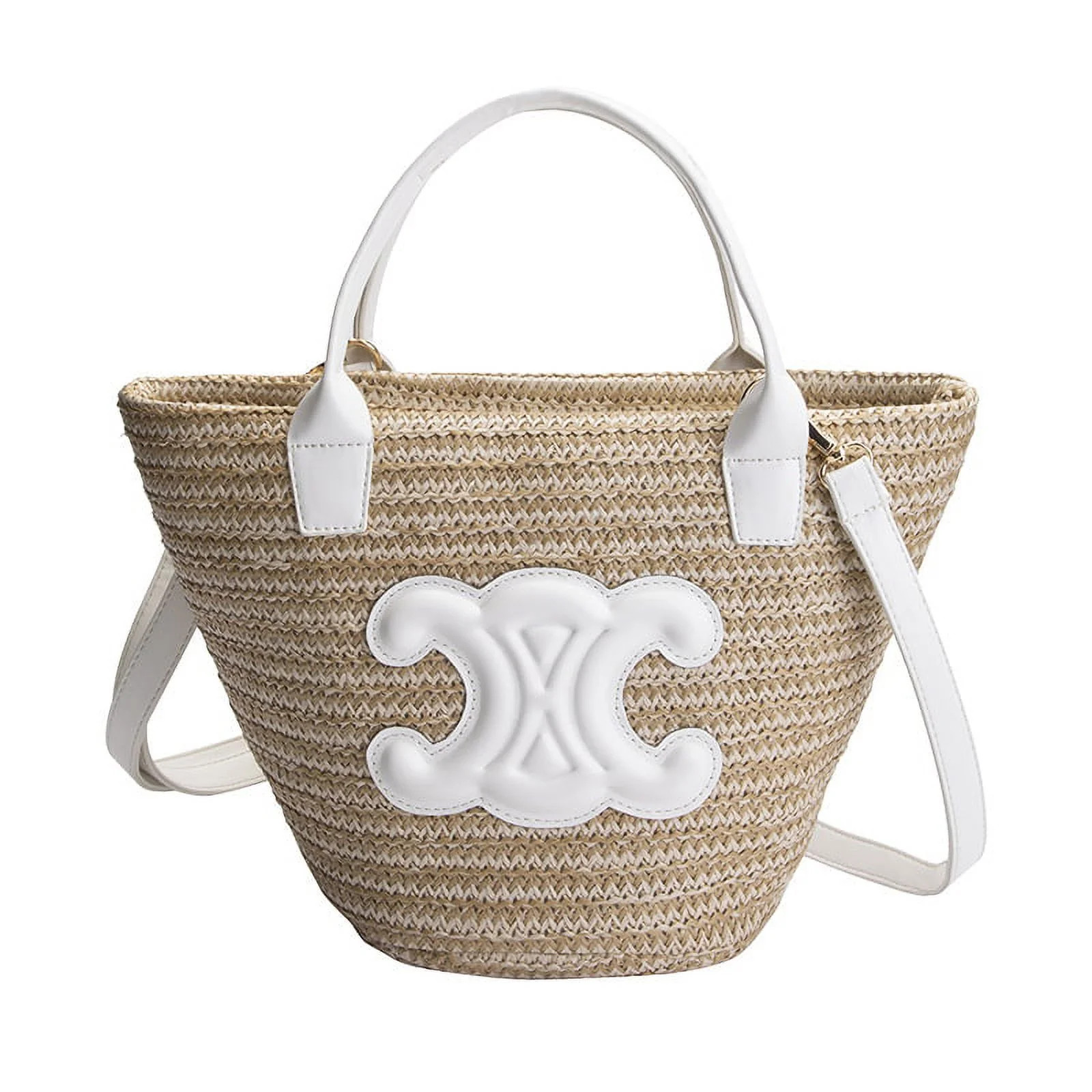 Ladies Straw Tote Bag, Ladies Beach Bag, Rattan Bag Oversized Beach Bag, White | Walmart (US)